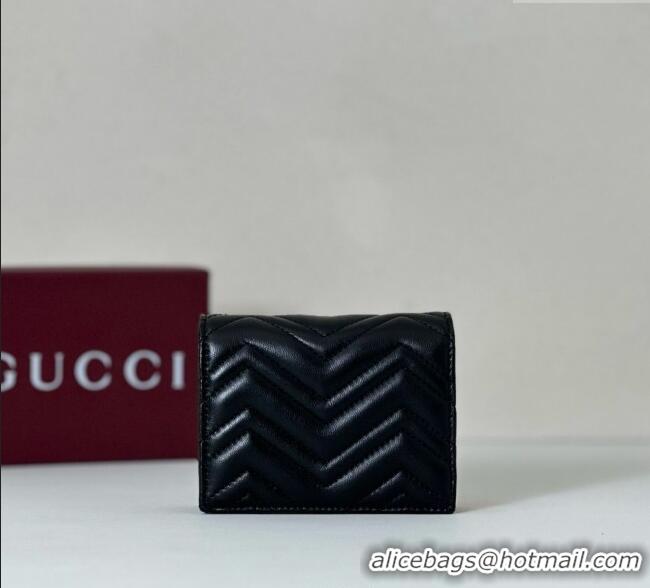 Fashion Discount Gucci GG Marmont Leather Small Wallet 466492 Black 2025