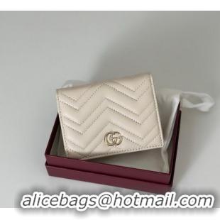 Cheapest Gucci GG Marmont Leather Small Wallet 466492 White 2025
