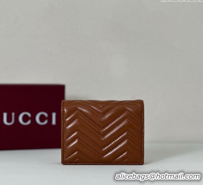 Market Sells Gucci GG Marmont Leather Small Wallet 466492 Brown 2025