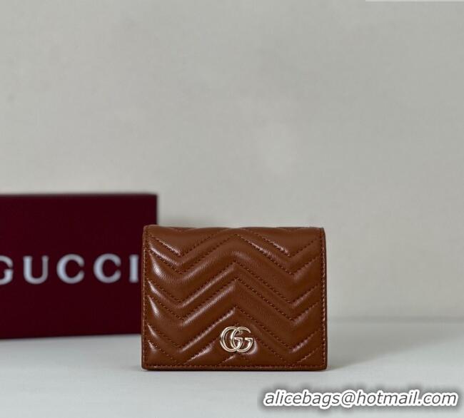Market Sells Gucci GG Marmont Leather Small Wallet 466492 Brown 2025