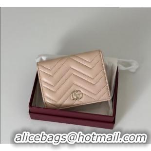 Stylish Cheap Gucci GG Marmont Leather Small Wallet 466492 Light Pink 2025