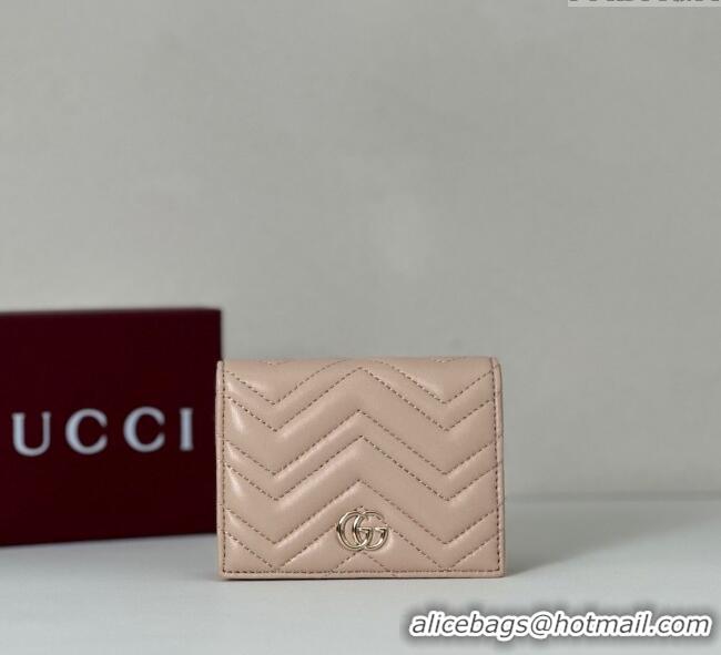 Stylish Cheap Gucci GG Marmont Leather Small Wallet 466492 Light Pink 2025