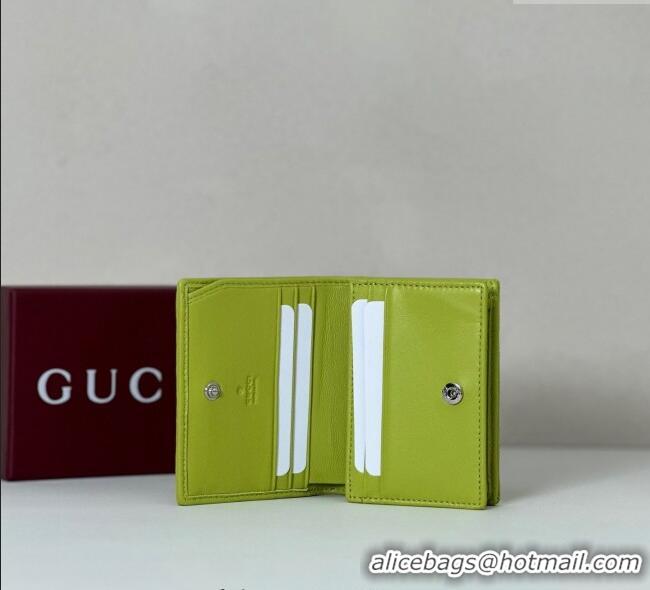 Famous Brand Gucci GG Marmont Leather Small Wallet 466492 Bright Green 2025