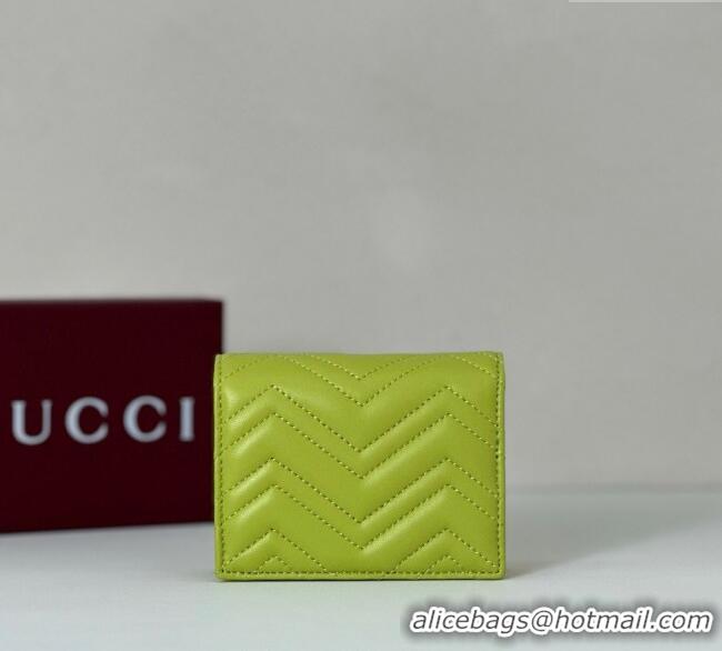 Famous Brand Gucci GG Marmont Leather Small Wallet 466492 Bright Green 2025