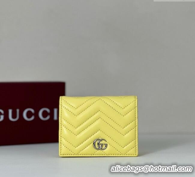Modern Classic Gucci GG Marmont Leather Small Wallet 466492 Yellow 2025