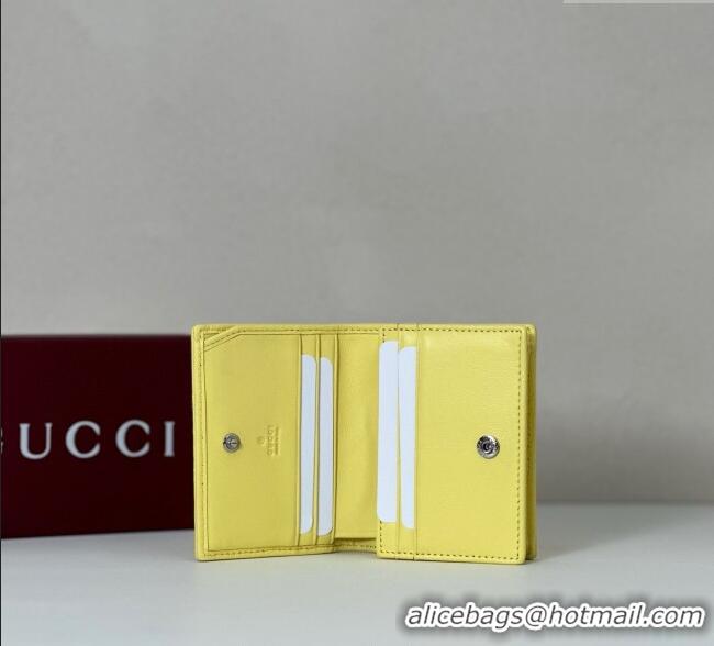 Modern Classic Gucci GG Marmont Leather Small Wallet 466492 Yellow 2025
