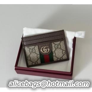 Low Cost Gucci Ophidia GG Canvas Card Case Wallet 838486 Beige/Brown 2025