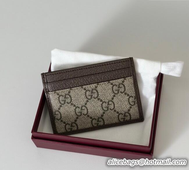 Low Cost Gucci Ophidia GG Canvas Card Case Wallet 838486 Beige/Brown 2025