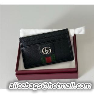 Top Quality Gucci Ophidia Leather Card Case Wallet 834795 Black 2025