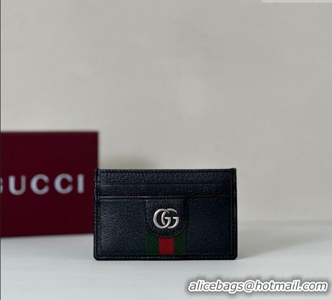 Top Quality Gucci Ophidia Leather Card Case Wallet 834795 Black 2025