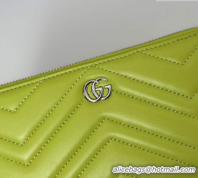 Spot Bulk Gucci GG Marmont Leather Zip Around Wallet 837758 Bright Green 2025