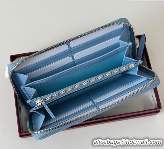 New Product Gucci GG Marmont Leather Zip Around Wallet 837758 Light Blue 2025
