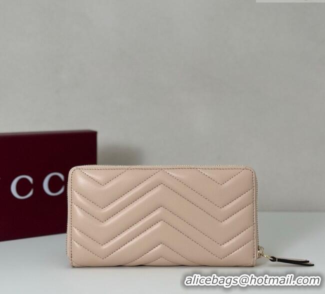 Inexpensive Gucci GG Marmont Leather Zip Around Wallet 837758 Light Pink 2025