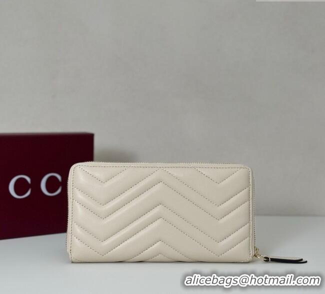 Well Crafted Gucci GG Marmont Leather zip around wallet 837758 White 2025