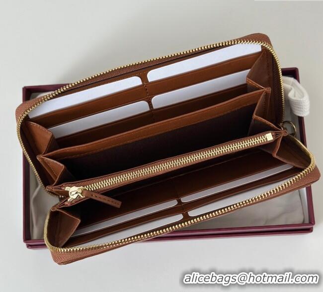 High Quality Gucci GG Marmont Leather zip around wallet 837758 Brown 2025