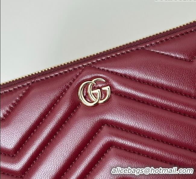 Grade Design Gucci GG Marmont Leather zip around wallet 837758 Ancora Red 2025
