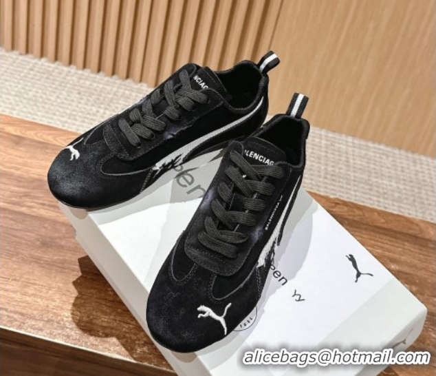 Most Popular Puma x Balenciaga Winter 25 Runway Sneakers in Suede Black 0604067