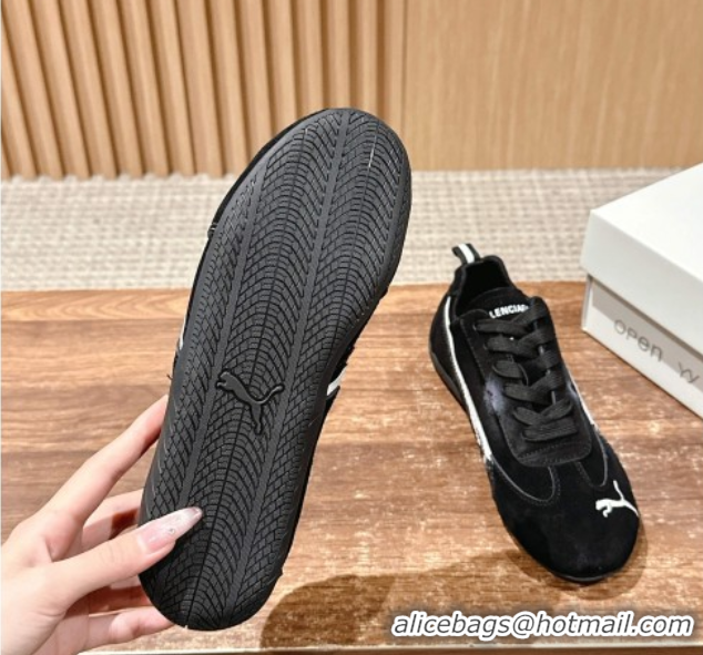 Most Popular Puma x Balenciaga Winter 25 Runway Sneakers in Suede Black 0604067