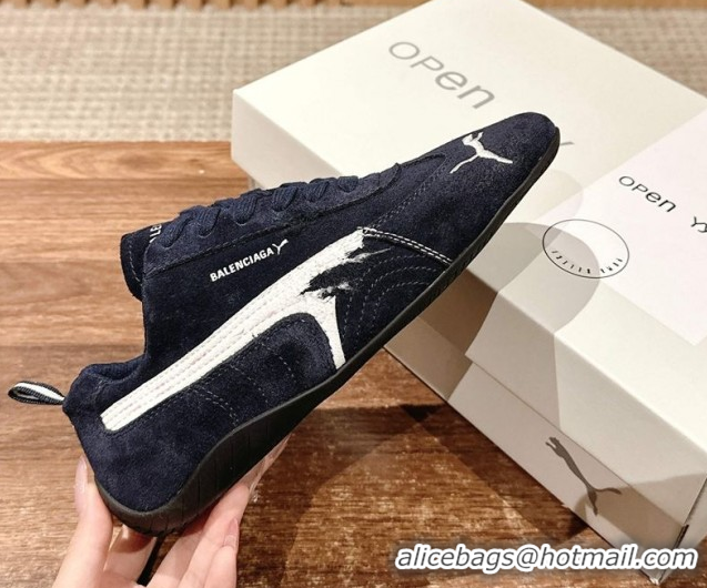 Good Looking Puma x Balenciaga Winter 25 Runway Sneakers in Suede Blue 0604068