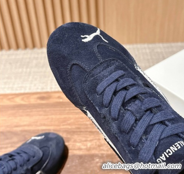 Good Looking Puma x Balenciaga Winter 25 Runway Sneakers in Suede Blue 0604068