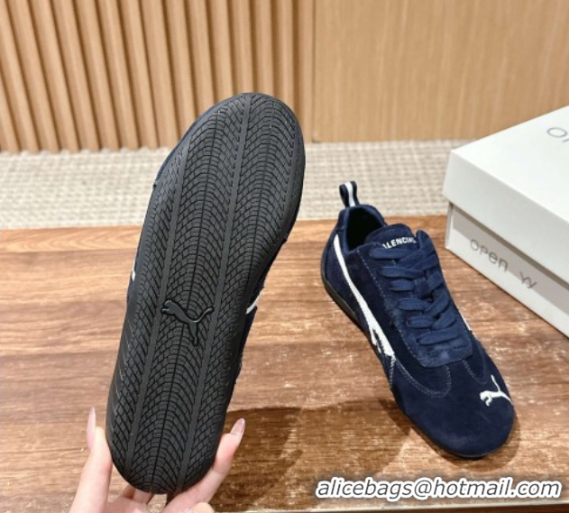 Good Looking Puma x Balenciaga Winter 25 Runway Sneakers in Suede Blue 0604068