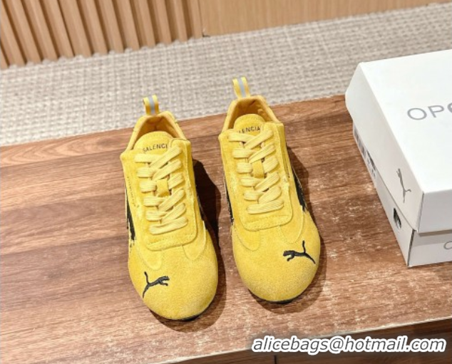 Popular Style Puma x Balenciaga Winter 25 Runway Sneakers in Suede Yellow 0604069