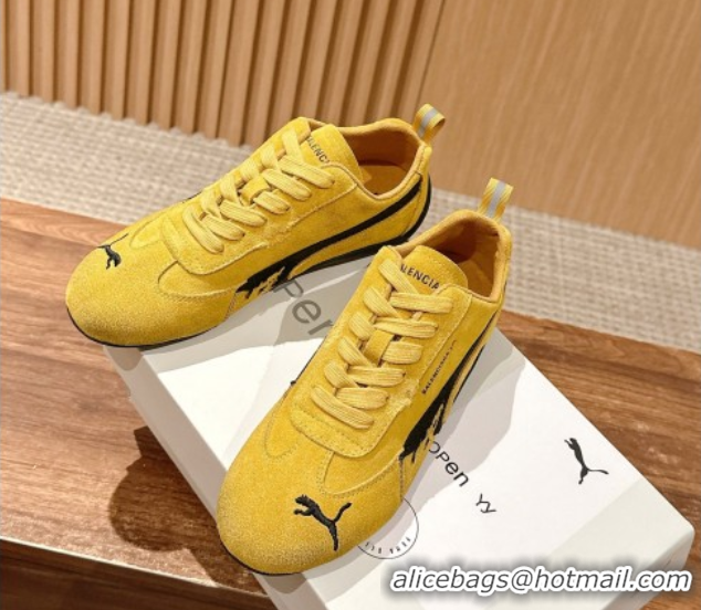 Popular Style Puma x Balenciaga Winter 25 Runway Sneakers in Suede Yellow 0604069