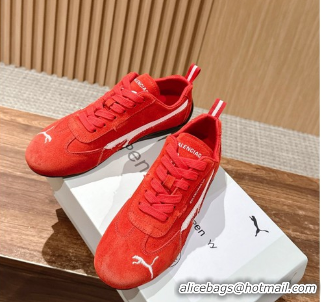 Best Product Puma x Balenciaga Winter 25 Runway Sneakers in Suede Red 0604070