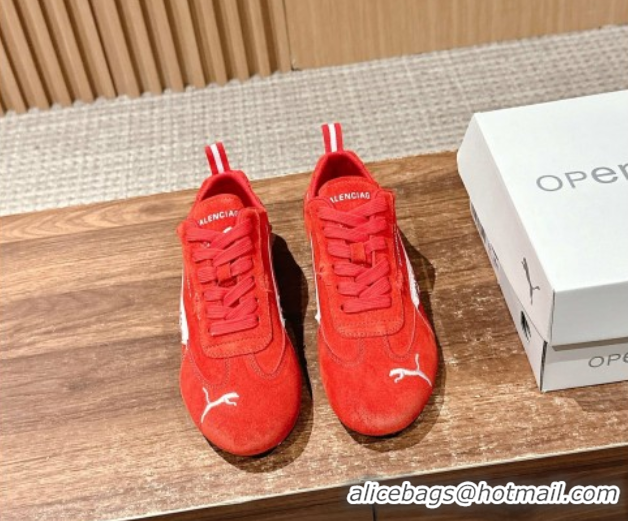 Best Product Puma x Balenciaga Winter 25 Runway Sneakers in Suede Red 0604070