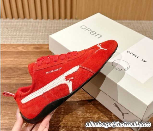 Best Product Puma x Balenciaga Winter 25 Runway Sneakers in Suede Red 0604070