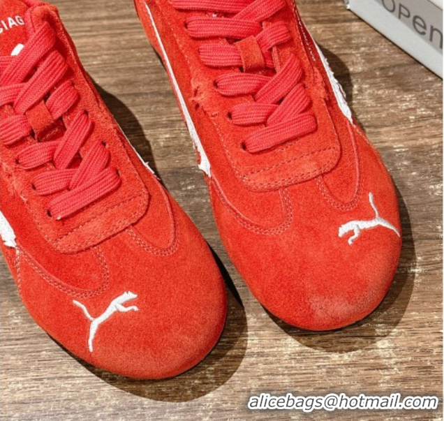 Best Product Puma x Balenciaga Winter 25 Runway Sneakers in Suede Red 0604070