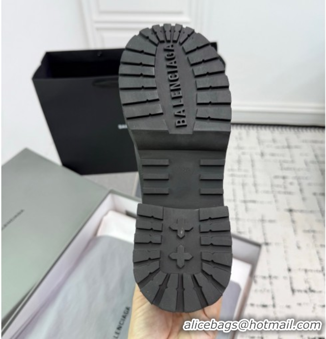 Pretty Style Balenciaga Venom High Boots in Calfskin with Buckle Strap Black 0708112