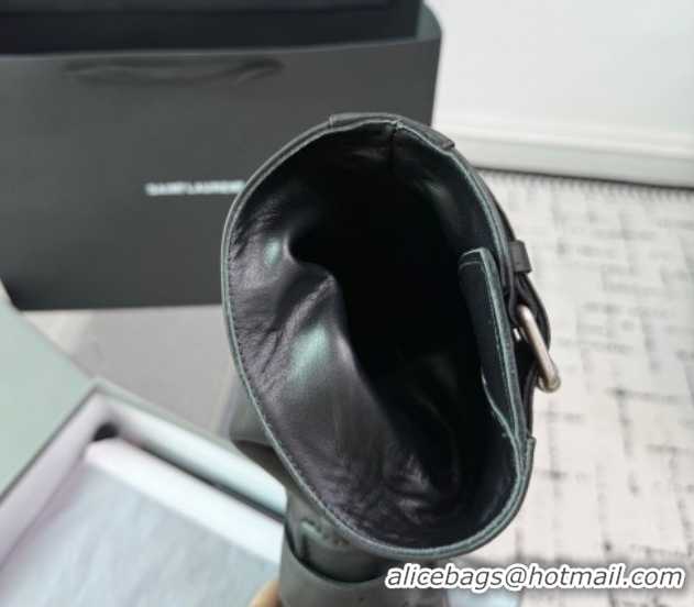 Unique Style Balenciaga Venom Short Boots in Calfskin with Buckle Strap Black 0708114