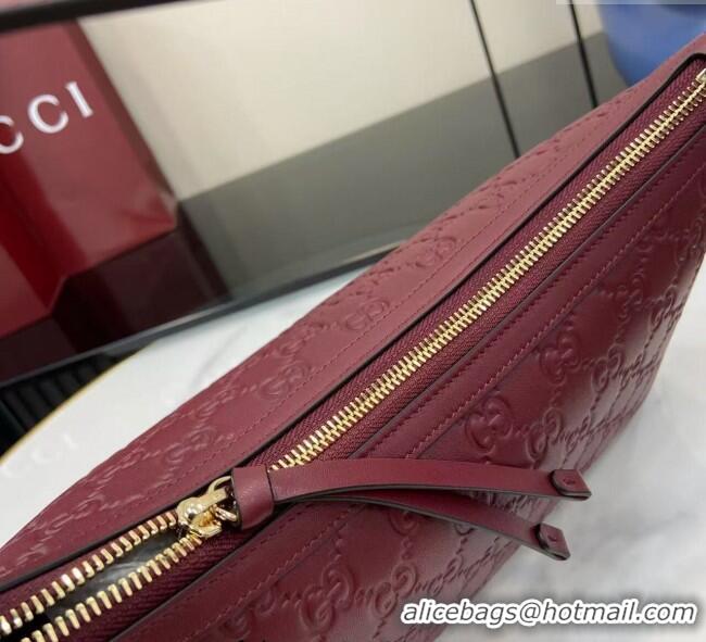 Market Sells Gucci GG Emblem Leather Medium Shoulder Bag 847449 Ancora Red 2025