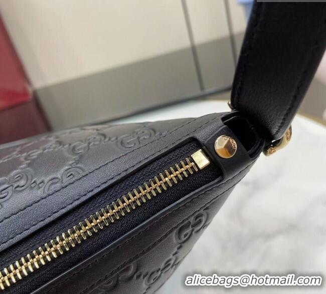 New Fashion Gucci GG Emblem Leather Medium Shoulder Bag 847449 Black 2025
