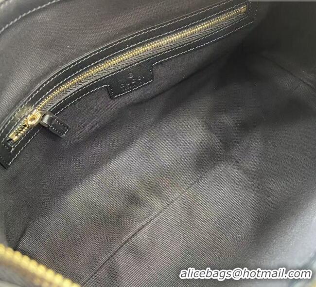 New Fashion Gucci GG Emblem Leather Medium Shoulder Bag 847449 Black 2025
