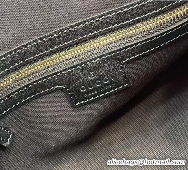New Fashion Gucci GG Emblem Leather Medium Shoulder Bag 847449 Black 2025