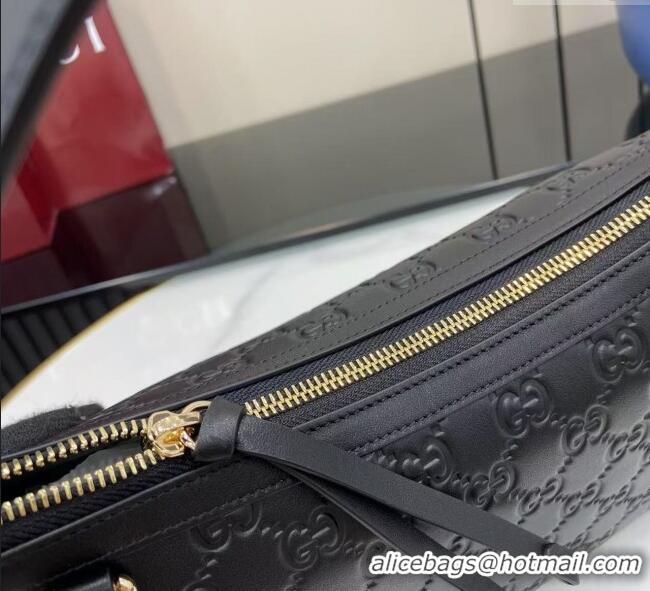 New Fashion Gucci GG Emblem Leather Medium Shoulder Bag 847449 Black 2025