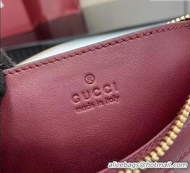 Promotional Gucci GG Emblem Leather Small Shoulder Bag 847450 Ancora Red 2025