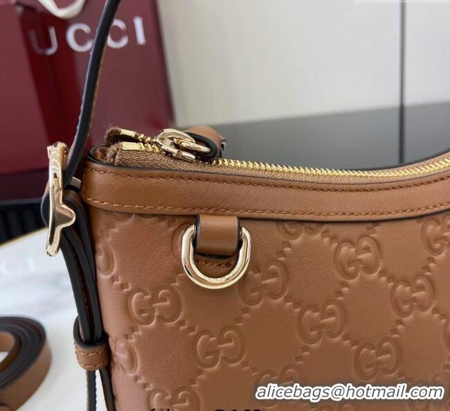 Well Crafted Gucci GG Emblem Leather Small Shoulder Bag 847450 Brown 2025