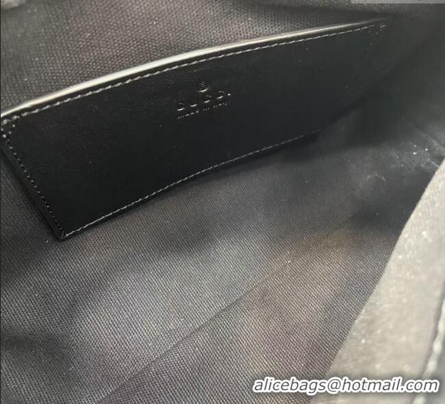 Inexpensive Gucci GG Emblem Leather Small Shoulder Bag 847450 Black 2025