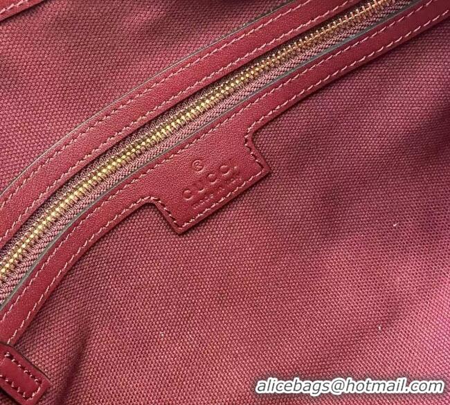 Famous Brand Gucci GG Leather Emblem Large Tote bag 815213 Ancora Red 2025