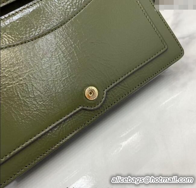 Fashion Luxury Gucci Dionysus wallet on chain in Patent Leather 837374 Dark Green 2025