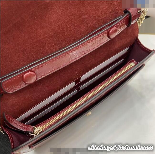 Discount Gucci Dionysus wallet on chain in Patent Leather 837374 Ancora Red 2025