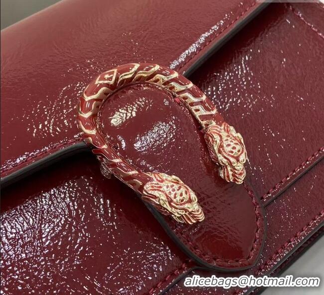 Discount Gucci Dionysus wallet on chain in Patent Leather 837374 Ancora Red 2025
