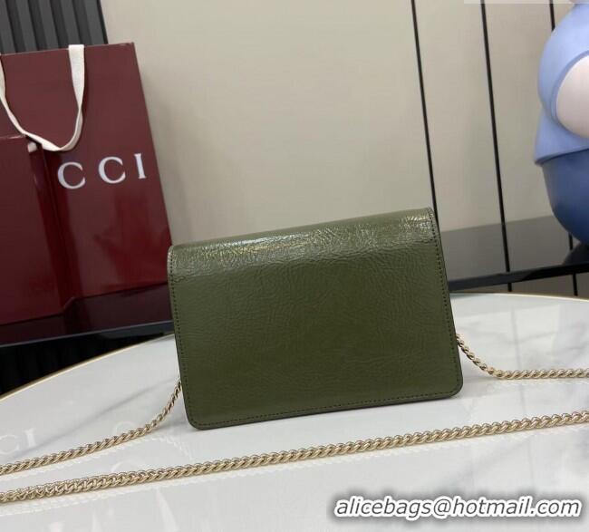 Best Quality Gucci Dionysus Mini Shoulder Bag in Patent Leather 837370 Dark Green 2025
