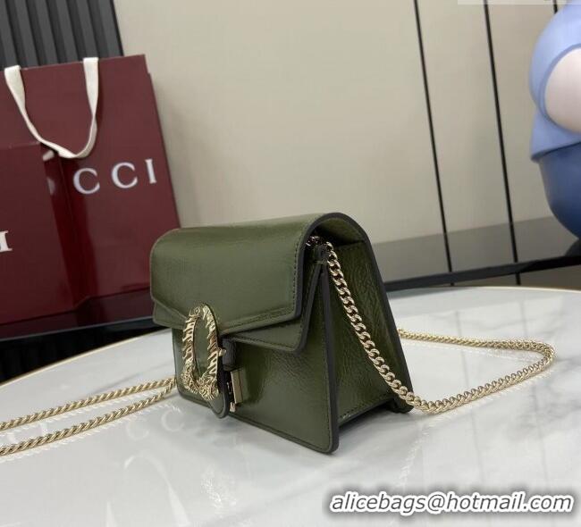 Best Quality Gucci Dionysus Mini Shoulder Bag in Patent Leather 837370 Dark Green 2025