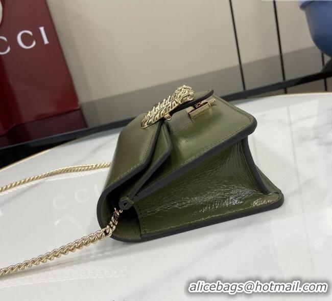 Best Quality Gucci Dionysus Mini Shoulder Bag in Patent Leather 837370 Dark Green 2025