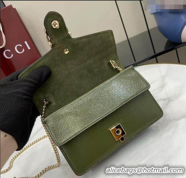 Best Quality Gucci Dionysus Mini Shoulder Bag in Patent Leather 837370 Dark Green 2025