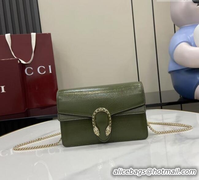 Best Quality Gucci Dionysus Mini Shoulder Bag in Patent Leather 837370 Dark Green 2025